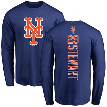 Men's New York Mets DJ Stewart ＃29 Backer Long Sleeve T-Shirt - Royal