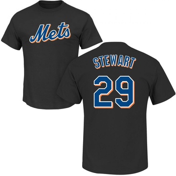 Men's New York Mets DJ Stewart ＃29 Roster Name & Number T-Shirt - Black