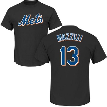 Men's New York Mets Lee Mazzilli ＃13 Roster Name & Number T-Shirt - Black