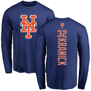 Men's New York Mets Max Kranick ＃32 Backer Long Sleeve T-Shirt - Royal