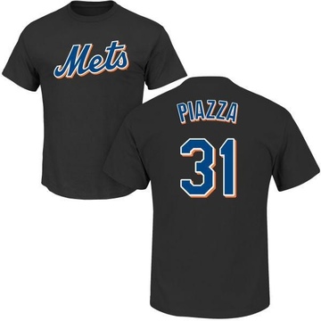 Men's New York Mets Mike Piazza ＃31 Roster Name & Number T-Shirt - Black