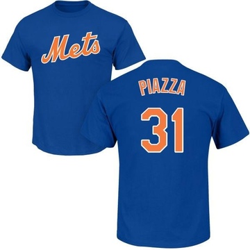 Men's New York Mets Mike Piazza ＃31 Roster Name & Number T-Shirt - Royal