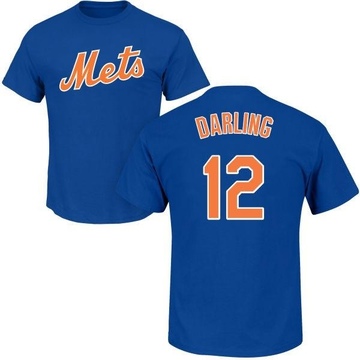 Men's New York Mets Ron Darling ＃12 Roster Name & Number T-Shirt - Royal