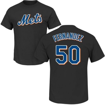 Men's New York Mets Sid Fernandez ＃50 Roster Name & Number T-Shirt - Black
