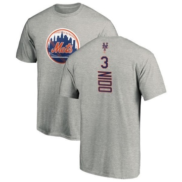 Men's New York Mets Tomas Nido ＃3 Backer T-Shirt Ash