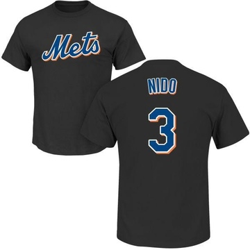 Men's New York Mets Tomas Nido ＃3 Roster Name & Number T-Shirt - Black