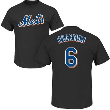 Men's New York Mets Wally Backman ＃6 Roster Name & Number T-Shirt - Black
