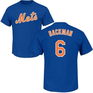 Men's New York Mets Wally Backman ＃6 Roster Name & Number T-Shirt - Royal
