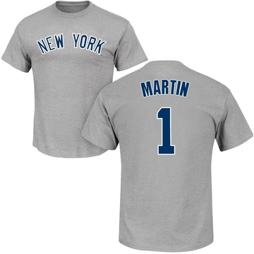 Men's New York Yankees Billy Martin ＃1 Roster Name & Number T-Shirt - Gray