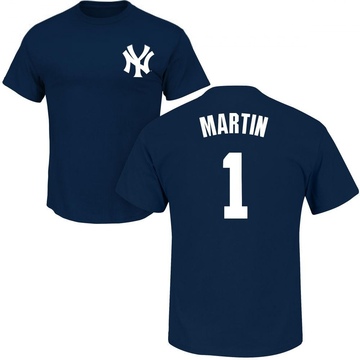 Men's New York Yankees Billy Martin ＃1 Roster Name & Number T-Shirt - Navy