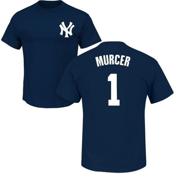 Men's New York Yankees Bobby Murcer ＃1 Roster Name & Number T-Shirt - Navy