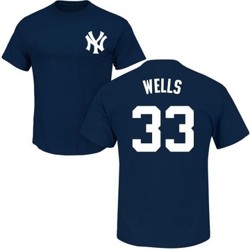 Men's New York Yankees David Wells ＃33 Roster Name & Number T-Shirt - Navy