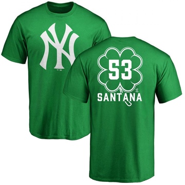 Men's New York Yankees Dennis Santana ＃53 Dubliner Name & Number T-Shirt Kelly - Green