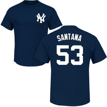 Men's New York Yankees Dennis Santana ＃53 Roster Name & Number T-Shirt - Navy