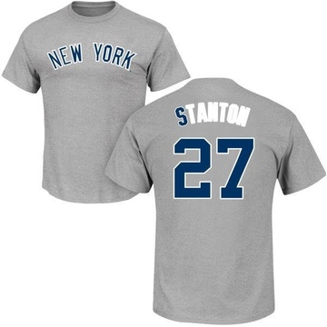 Men's New York Yankees Giancarlo Stanton ＃27 Roster Name & Number T-Shirt - Gray