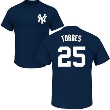 Men's New York Yankees Gleyber Torres ＃25 Roster Name & Number T-Shirt - Navy