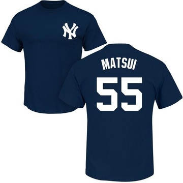 Men's New York Yankees Hideki Matsui ＃55 Roster Name & Number T-Shirt - Navy