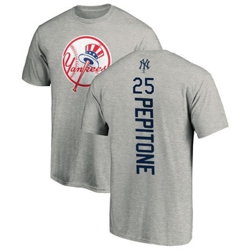 Men's New York Yankees Joe Pepitone ＃25 Backer T-Shirt Ash