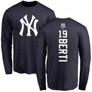 Men's New York Yankees Jon Berti ＃19 Backer Long Sleeve T-Shirt - Navy