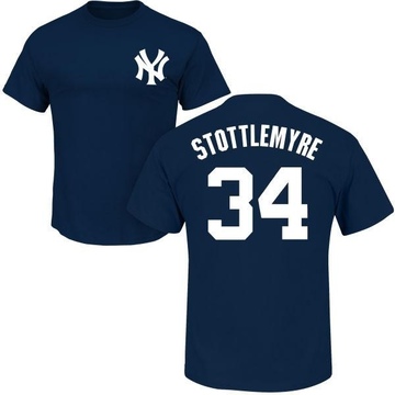 Men's New York Yankees Mel Stottlemyre ＃34 Roster Name & Number T-Shirt - Navy