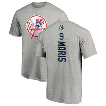Men's New York Yankees Roger Maris ＃9 Backer T-Shirt Ash