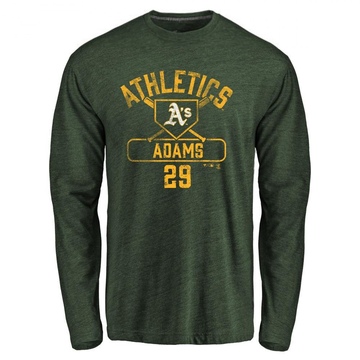 Men's Oakland Athletics Austin Adams ＃29 Base Runner Long Sleeve T-Shirt - Green