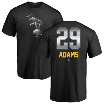 Men's Oakland Athletics Austin Adams ＃29 Midnight Mascot T-Shirt - Black
