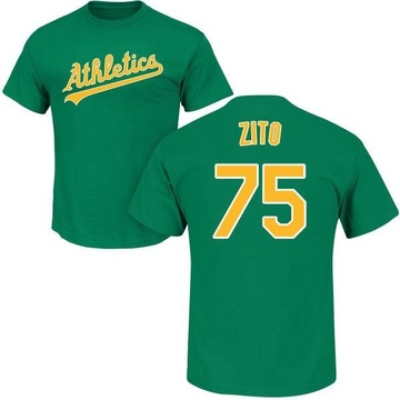 Men's Oakland Athletics Barry Zito ＃75 Roster Name & Number T-Shirt - Green