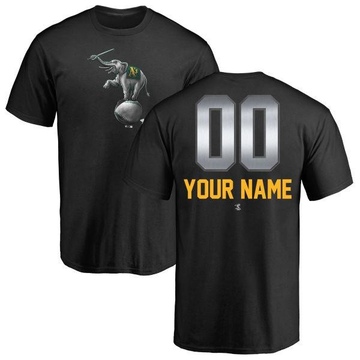 Men's Oakland Athletics Custom ＃00 Midnight Mascot T-Shirt - Black