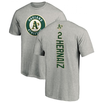 Men's Oakland Athletics Darell Hernaiz ＃2 Backer T-Shirt Ash