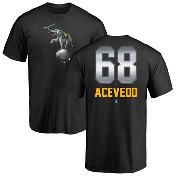 Men's Oakland Athletics Domingo Acevedo ＃68 Midnight Mascot T-Shirt - Black