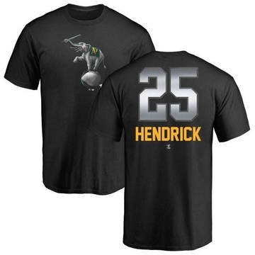 Men's Oakland Athletics George Hendrick ＃25 Midnight Mascot T-Shirt - Black