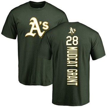 Men's Oakland Athletics Jim Mudcat Grant ＃28 Backer T-Shirt - Green