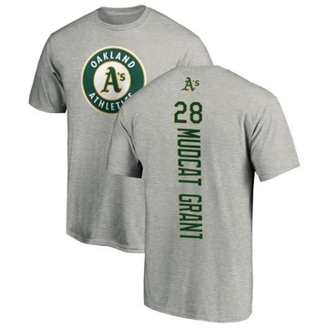 Men's Oakland Athletics Jim Mudcat Grant ＃28 Backer T-Shirt Ash