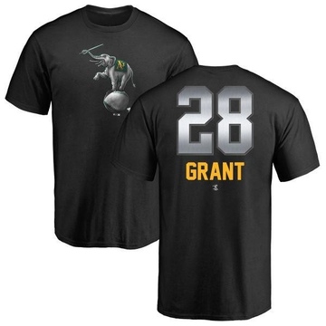 Men's Oakland Athletics Jim Mudcat Grant ＃28 Midnight Mascot T-Shirt - Black