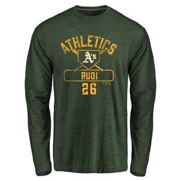 Men's Oakland Athletics Joe Rudi ＃26 Base Runner Long Sleeve T-Shirt - Green