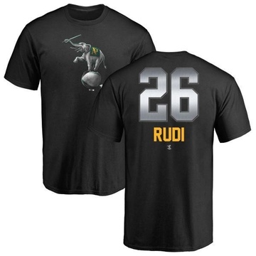 Men's Oakland Athletics Joe Rudi ＃26 Midnight Mascot T-Shirt - Black