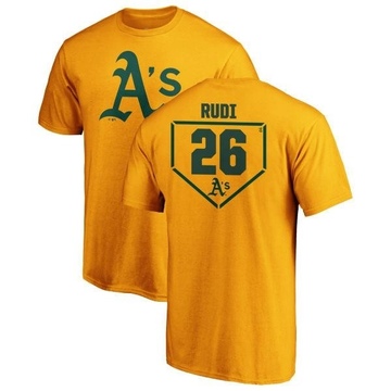 Men's Oakland Athletics Joe Rudi ＃26 RBI T-Shirt - Gold