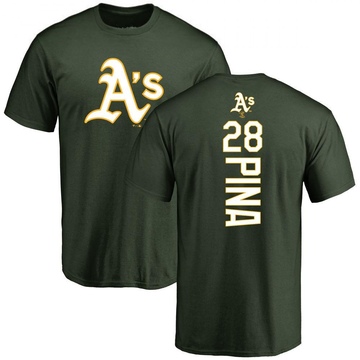 Men's Oakland Athletics Manny Pina ＃28 Backer T-Shirt - Green
