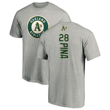 Men's Oakland Athletics Manny Pina ＃28 Backer T-Shirt Ash