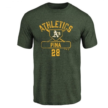 Men's Oakland Athletics Manny Pina ＃28 Base Runner T-Shirt - Green