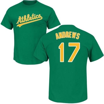Men's Oakland Athletics Mike Andrews ＃17 Roster Name & Number T-Shirt - Green