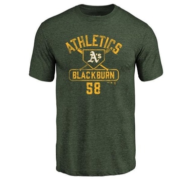 Men's Oakland Athletics Paul Blackburn ＃58 Base Runner T-Shirt - Green