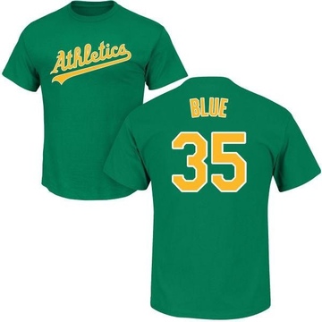 Men's Oakland Athletics Vida Blue ＃35 Roster Name & Number T-Shirt - Green
