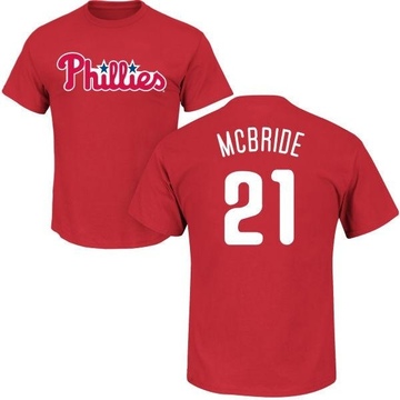Men's Philadelphia Phillies Bake Mcbride ＃21 Roster Name & Number T-Shirt - Red