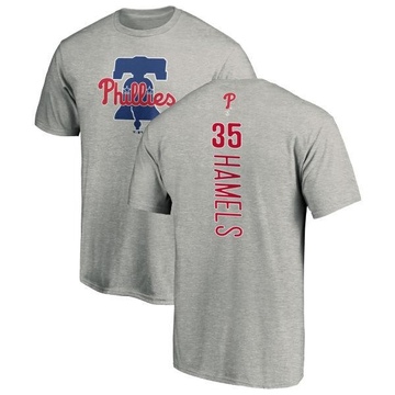 Men's Philadelphia Phillies Cole Hamels ＃35 Backer T-Shirt Ash