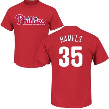 Men's Philadelphia Phillies Cole Hamels ＃35 Roster Name & Number T-Shirt - Red