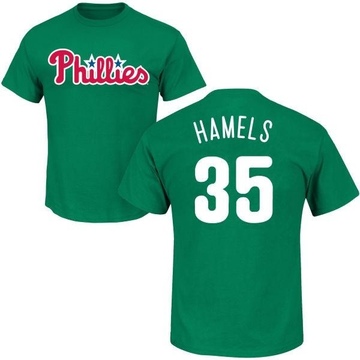 Men's Philadelphia Phillies Cole Hamels ＃35 St. Patrick's Day Roster Name & Number T-Shirt - Green