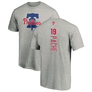 Men's Philadelphia Phillies Cristian Pache ＃19 Backer T-Shirt Ash