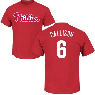 Men's Philadelphia Phillies Johnny Callison ＃6 Roster Name & Number T-Shirt - Red